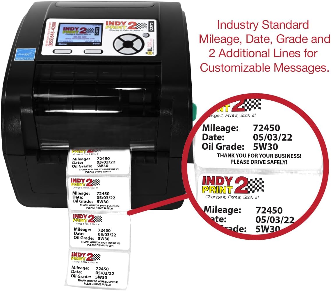 Oil Change Reminder Printer - System Kit w/ 1000 Stickers + Ink Ribbon