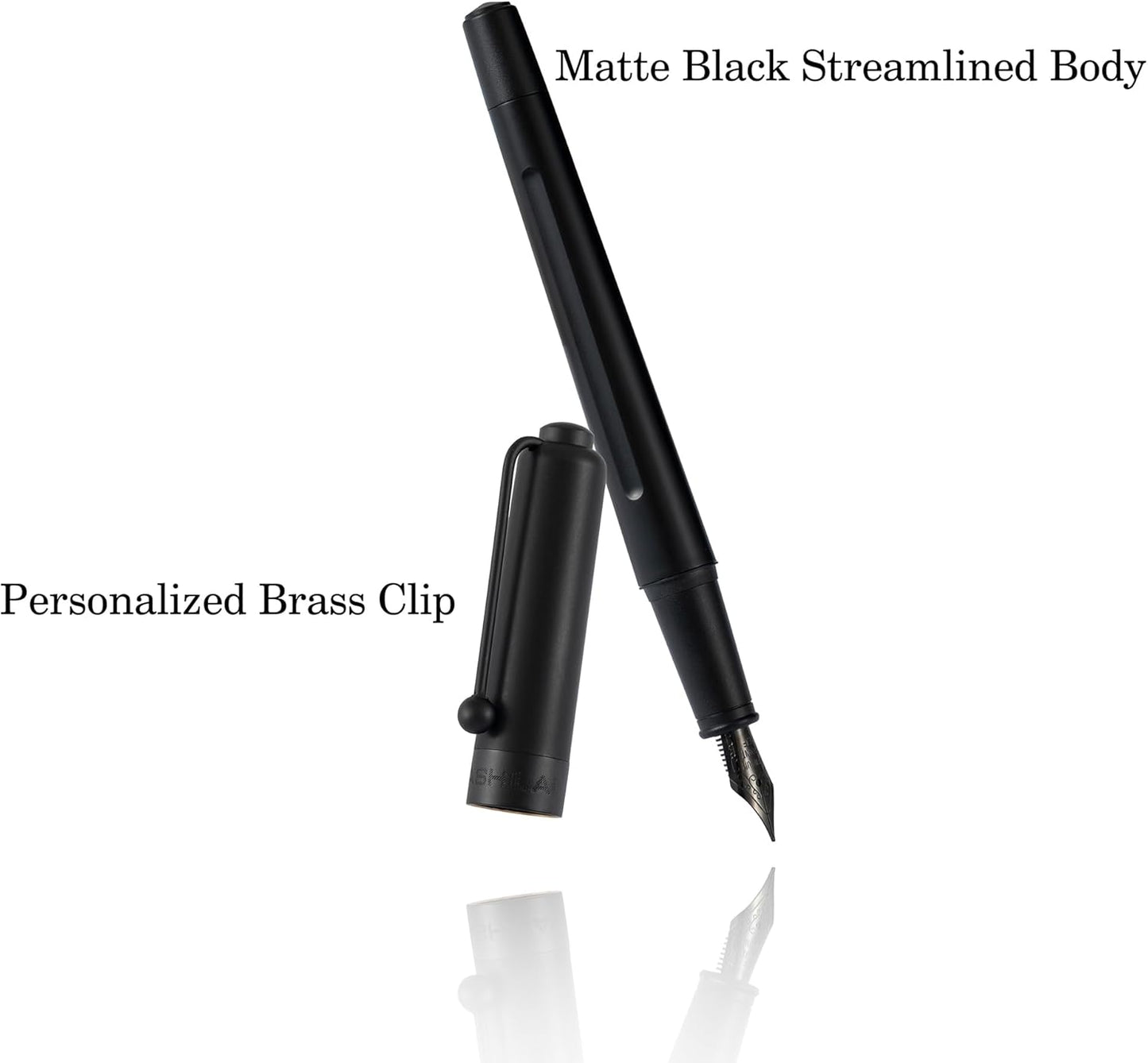 Luxury Matte Black Forest Fountain Pen Set,Titanium Black Extra Fine and Medium Nibs,Includes 2 Ink Converters,10 Ink Cartridges,15ml ink，Premium Gift Case for Calligraphy (Medium Nib)