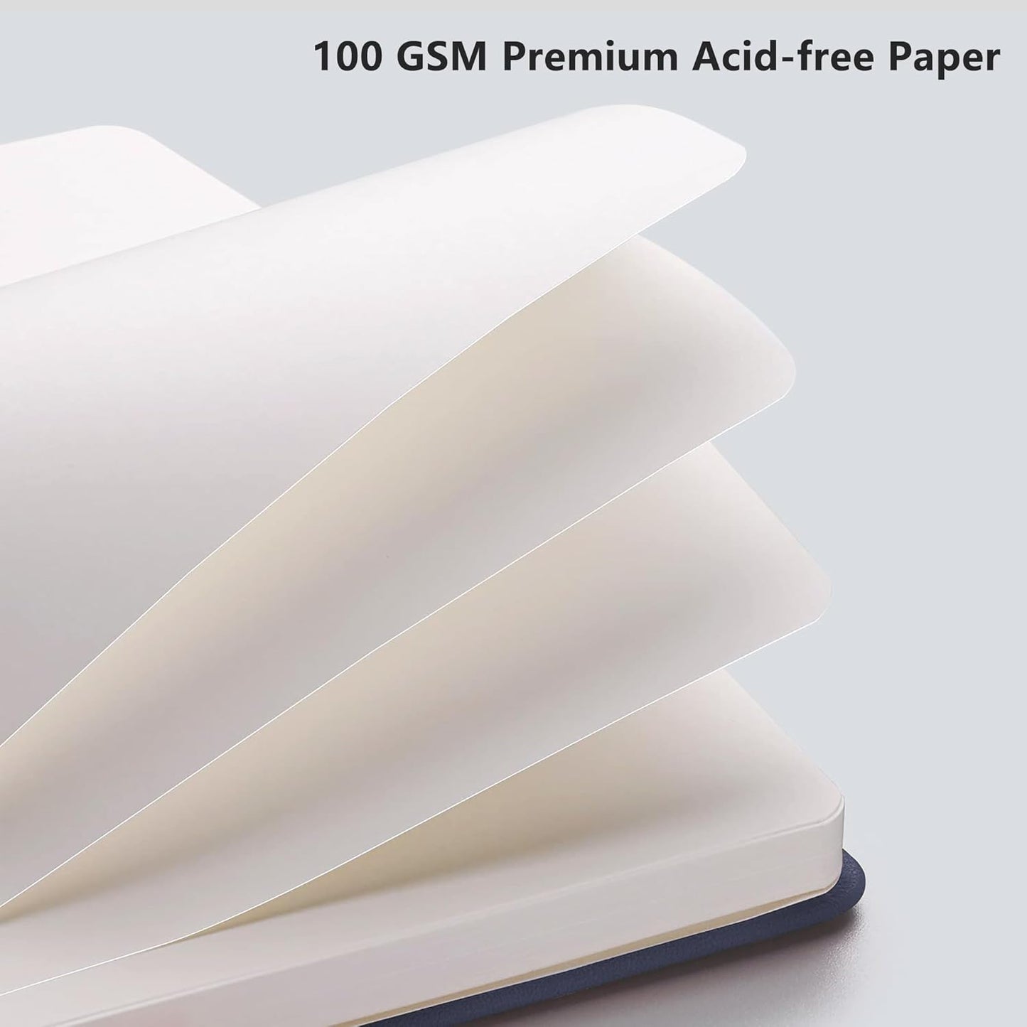 RETTACY Blank Journal Notebook, 192 Pages, A5 Medium Size (5.7'' x 8.3''), Leather Hardcover, 100 GSM Thick Paper, for Sketching, Drawing, Painting (Navy Blue)