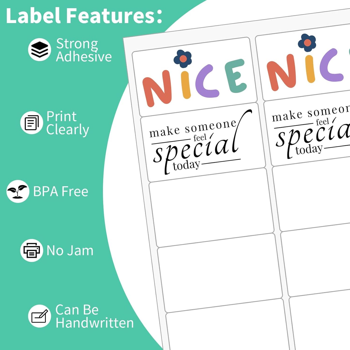 1000 Sheets 10 up Labels, 2" x 4" Shipping Paper for Laser/Inkjet Printer, Mailing Blank Labels, Self Adhesive Customized Stickers