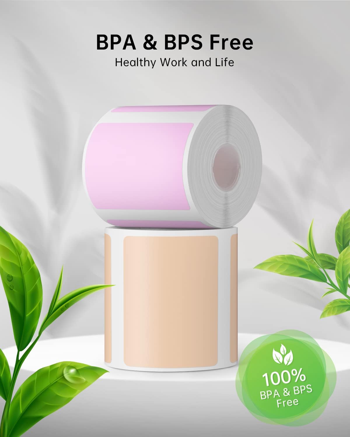 Phomemo Labels,Thermal Color Label,1.57'' x 1.18''Square Self-Adhesive Sticker Paper for Phomemo M110 M220 M221 M120 M108 M150 M250 M260 M160 M200 Printer, for Barcode,Name,Address (Pink/Blue/Khaki