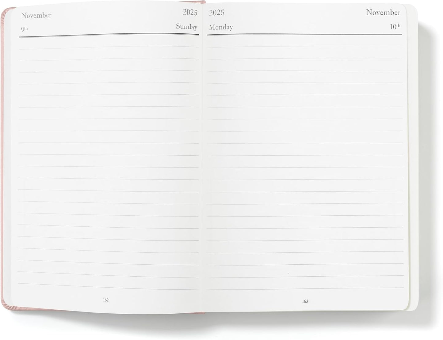Wykeham's Executive 2025-26 Daily Journal Planner – Customization Available – Mid-Year Academic Diary (Rose, 8.5"×5.5")
