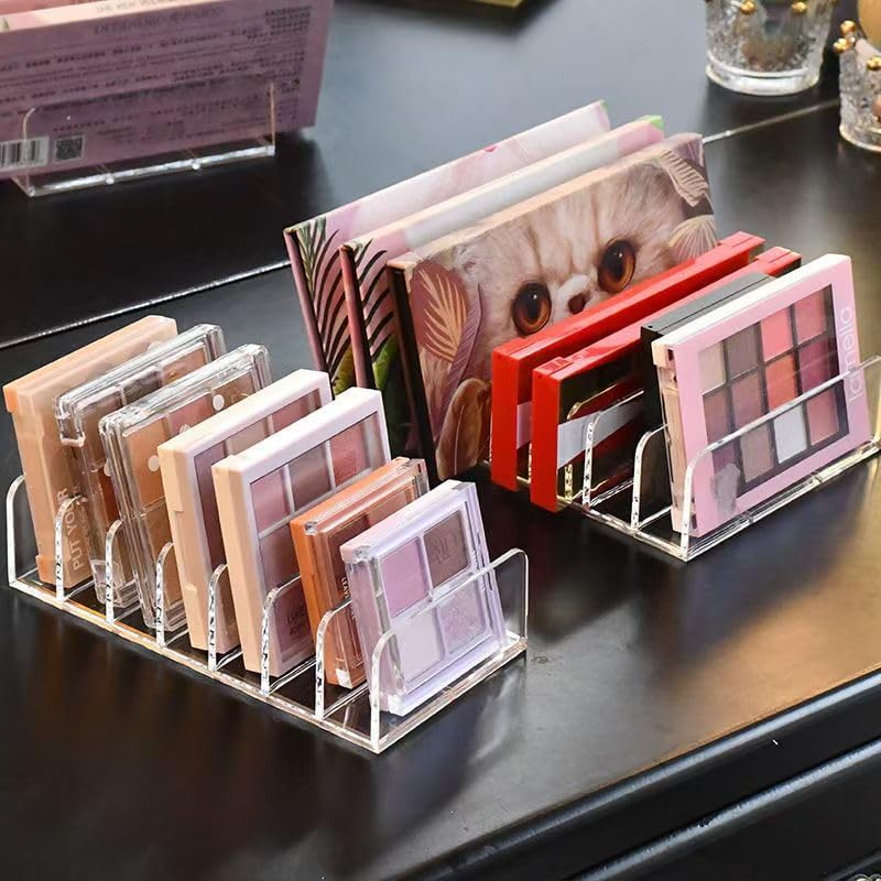 Acrylic Cash Tray 7 Slots File Organizer for Desk Clear Mail Holder Eyeshadow Makeup Palette Cosmetic Tray Vertical Letter Sorter for Desktop, Bill, Document, Notebook
