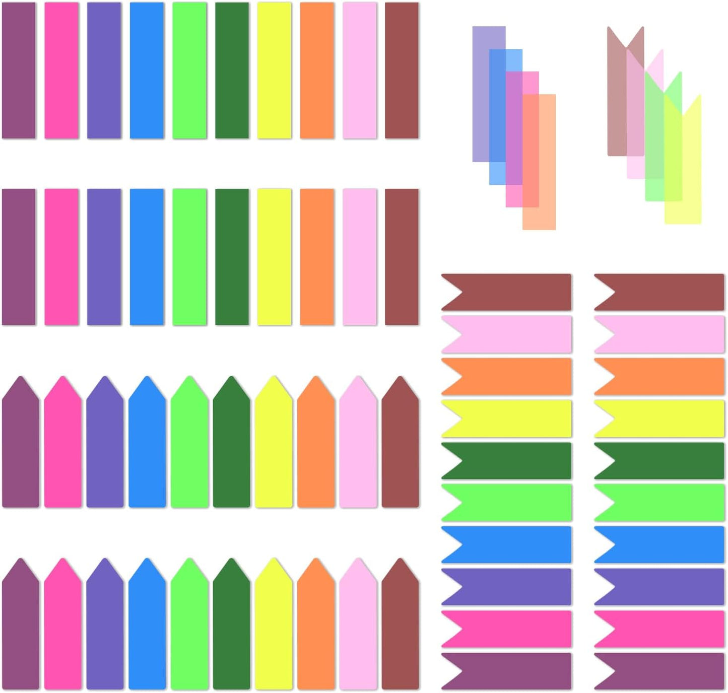 Temiary 1200 Pieces Transparent Sticky Index Tabs, Page Markers for Annotating, Translucent Colored Arrow Flag Tab for Bookmarks Bible Tabs Notebook School Supplies