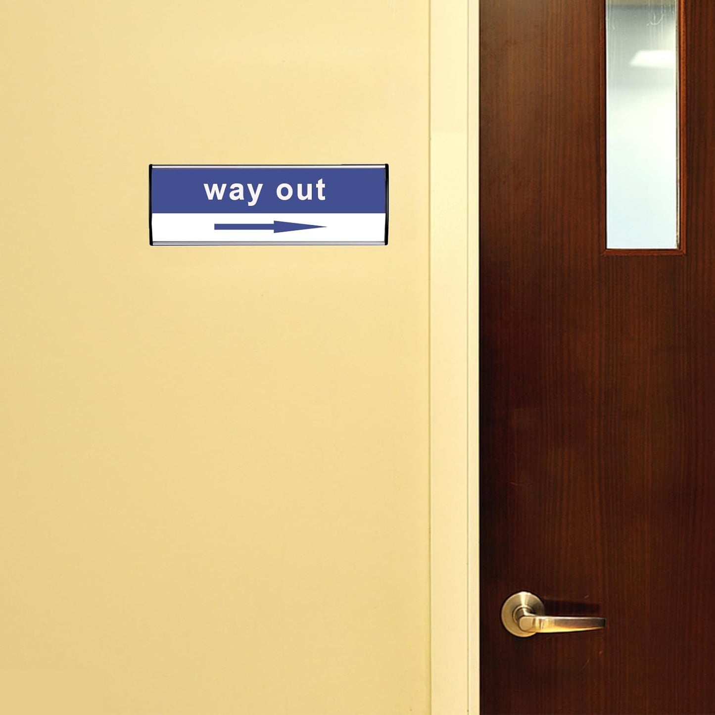 5 Pcs Office Name Plates Holder for Doors, 3 Inches x 8 Inches Curved Wall Mount Door Sign Holder, Silver Aluminum Sign Holder for Office Wall with Plastic Film and Adhesive Tape