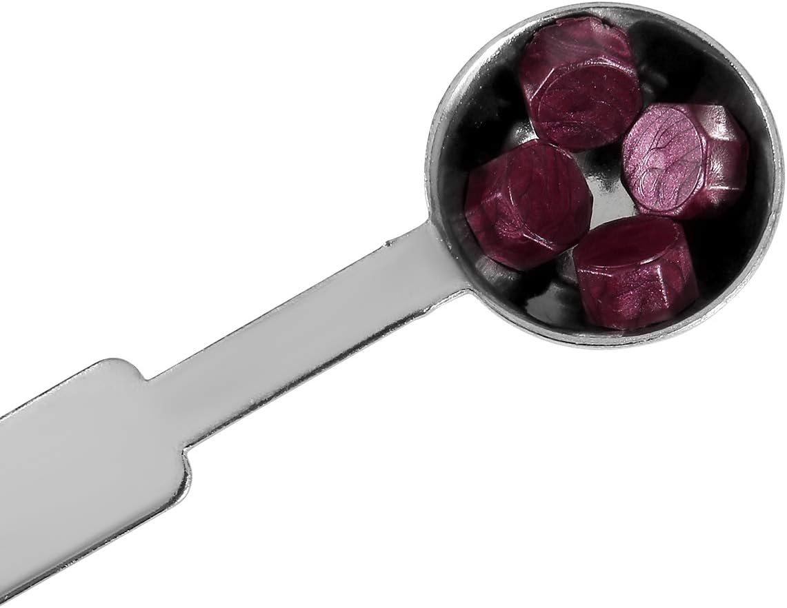 Red Sealing Wax Beads, Yoption 300 Pieces Octagon Wax Seal Beads Kit with 2 Melting Spoon and 4 Candles for Seal Stamp (Sauce red)