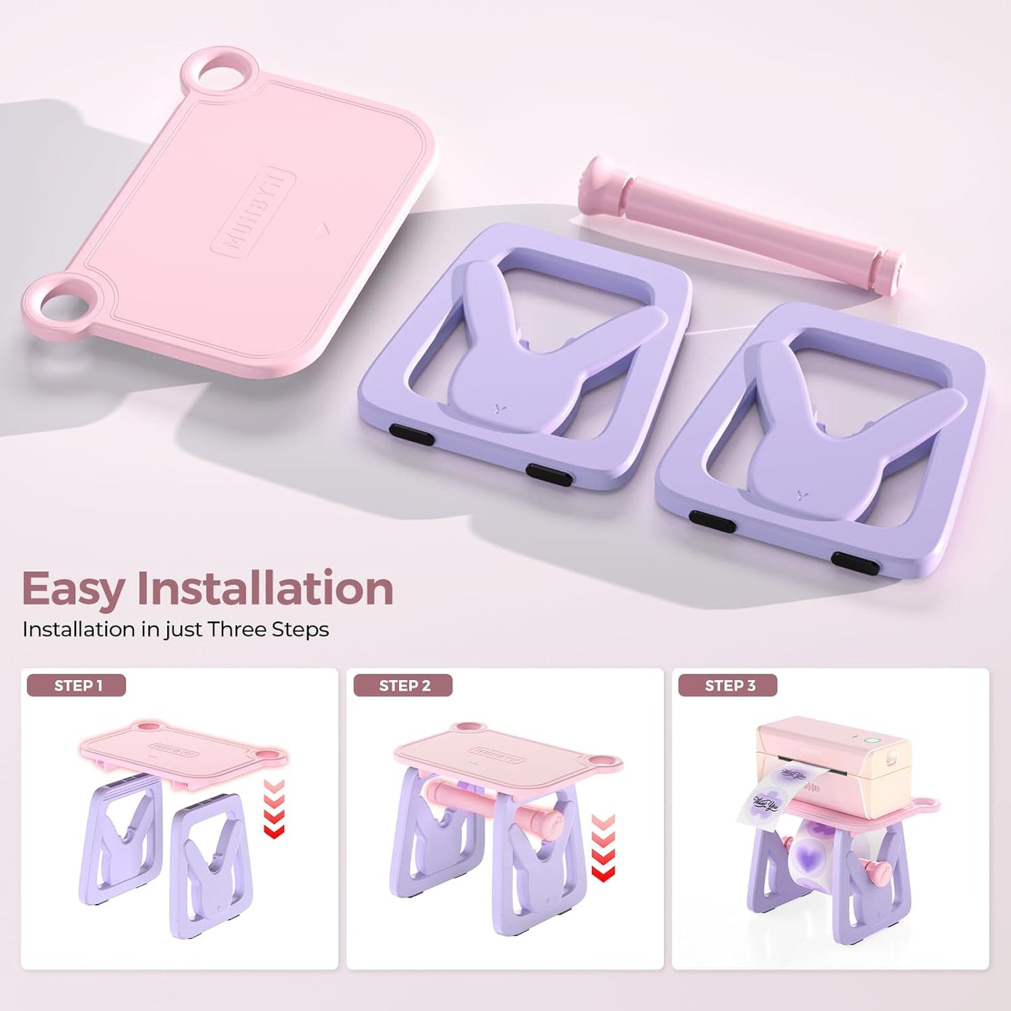 MUNBYN Label Holder for Rolls and Fanfold Labels, Thermal Sticker Holder for Desktop Thermal Printer, Accessory Supplies for Home, Office, Small Business