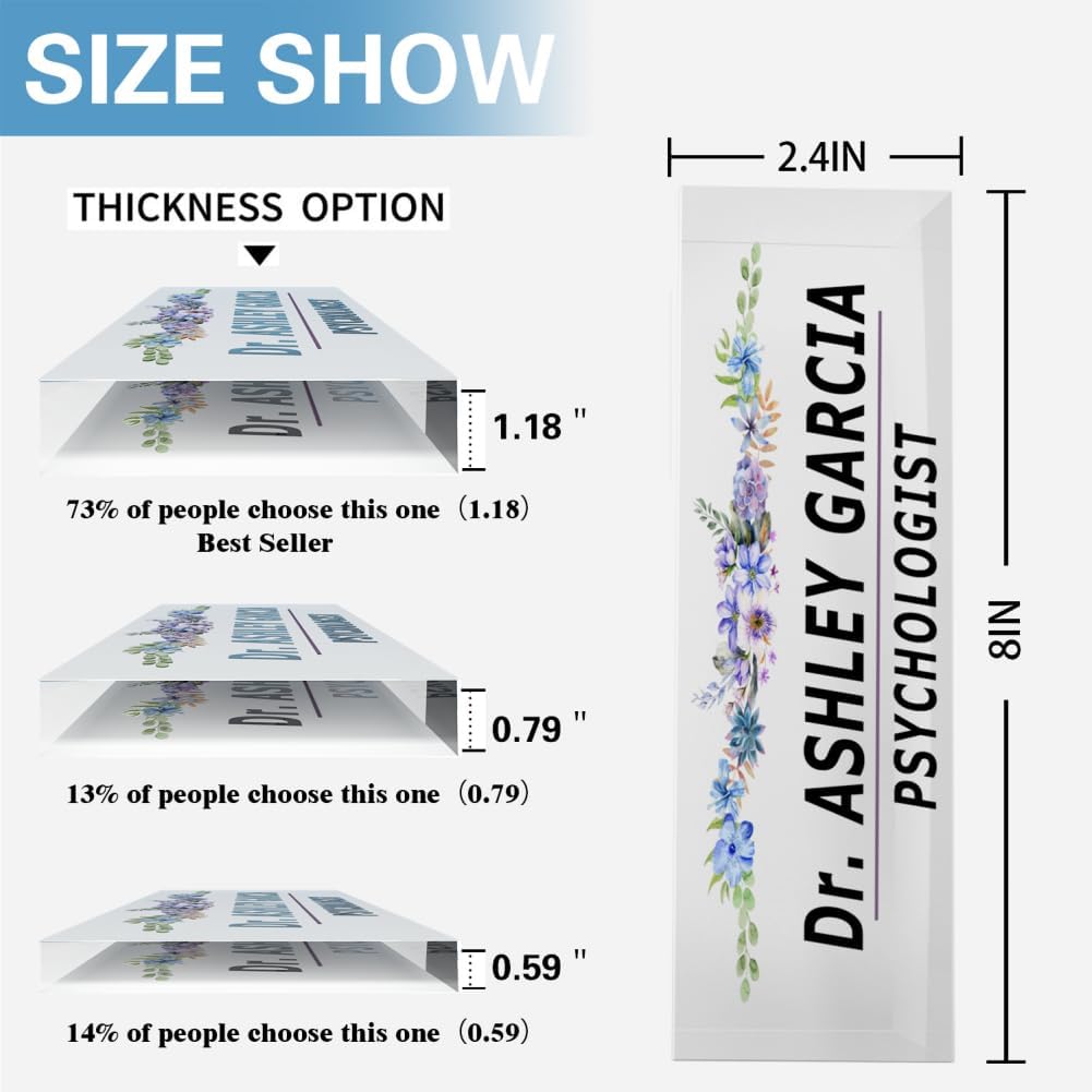 Personalized Desk Name Plate for Teachers - Custom Engraved Classroom Decor, Office Name Plates for Desk, Acrylic Name Plaque (Gift for Coworkers, Lawyers)