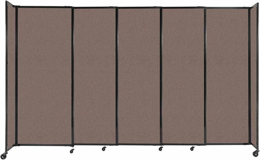 Versare Straightwall Sliding Portable Wall Partition | Freestanding Office Dividers | Locking Wheels | Temporary Room Separator | 11'3'' Wide x 6'10'' Tall Latte Fabric Panels