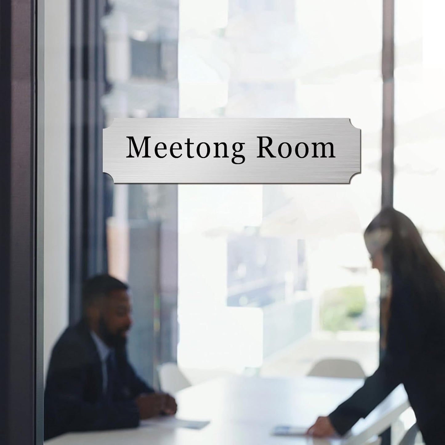 Custom Office Engraved Name Plate for Door or Wall Sign, Personalized Door Name Plate for Office with Adhesive, Laser Engraving, 10 Colors Available, 3 Styles (2" x 10")