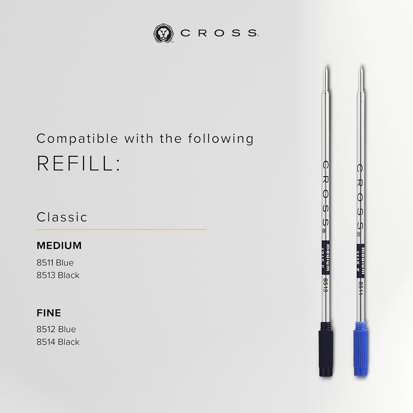 Cross Bailey Light Refillable Ballpoint Pen Presented in a Everyday Gift Box - Medium Point, Black Ink, Polished Blue