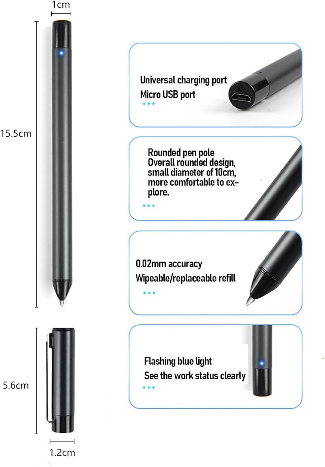 Yunseity 3 in1 Digital Smart Pen, Smartpen Notebook Set, Real Time Sync for Digitizing, Bluetooth 5.0 Paper Smart Writing Set, Convert to Text, OCR Technology, for iOS for Android (Black Patchwork)