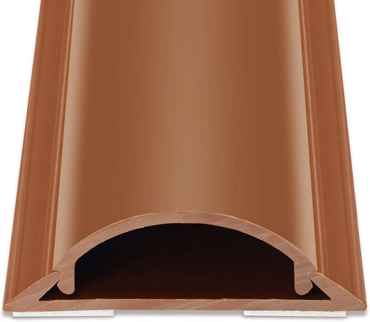 Cord Hider Floor 68in (4 x L17in), Large Capacity Floor Cord Cover, Hard PVC Wire Cover, Cable Management Floor, Brown, Cord Cavity - 1.1"(W) x 0.4"(H)