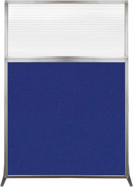 Versare Hush Screen Portable Room Divider | Workstation Wall Divider | Freestanding Privacy Hush Panels | Clear Fluted Windows | Fabric Office Divider Screen | Great for Room Separation