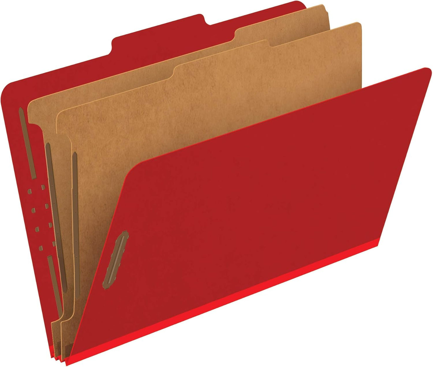 Pendaflex Classification Folders, Standard, 2 Dividers, Embedded Fasteners, 2/5 Cut Tab, Bright Red, Legal Size, 10/BX (29031P)