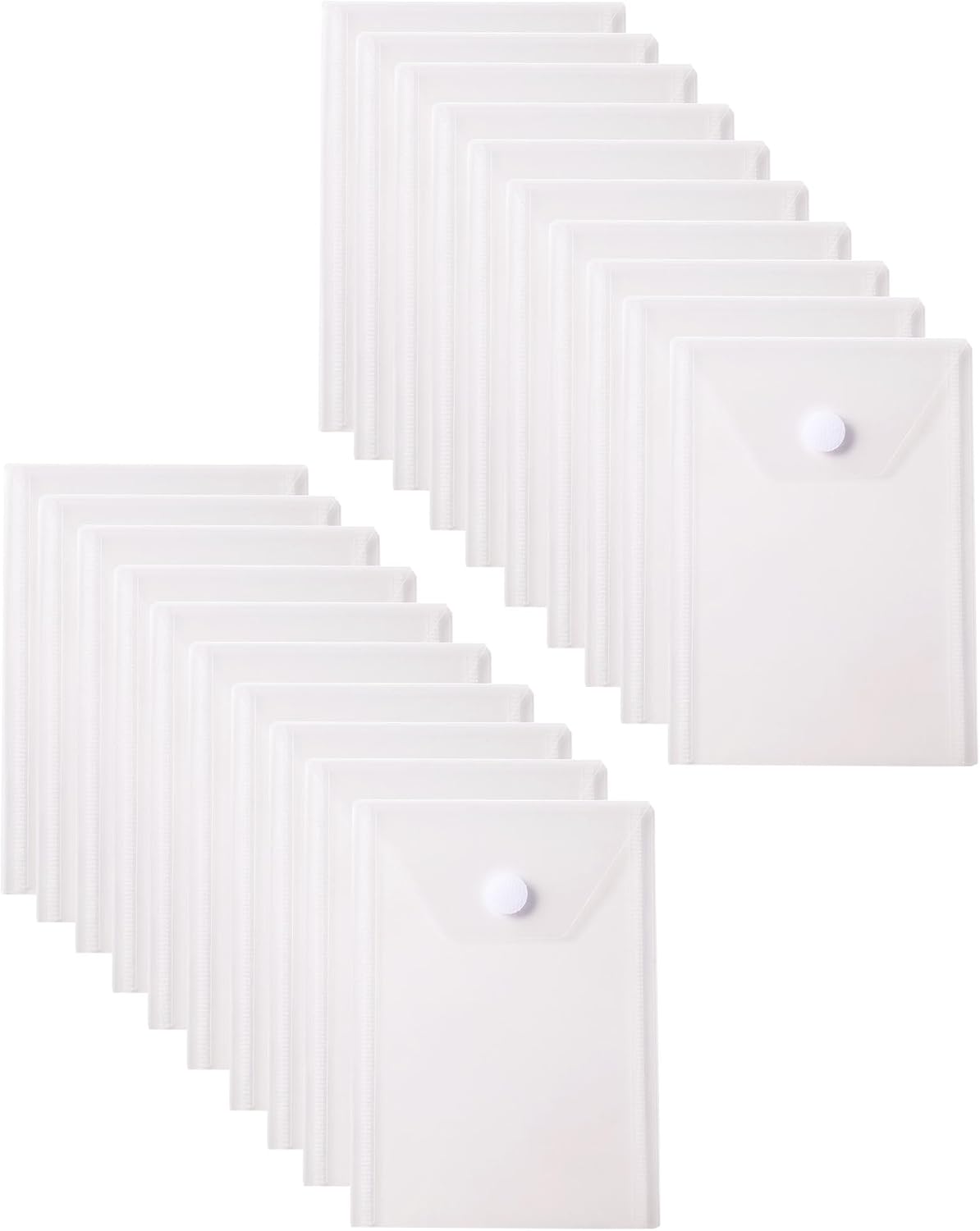 6''x4'' Vertical Plastic Envelopes Hook Loop Closure Coupon Receipt Storage Holder 20 Pack