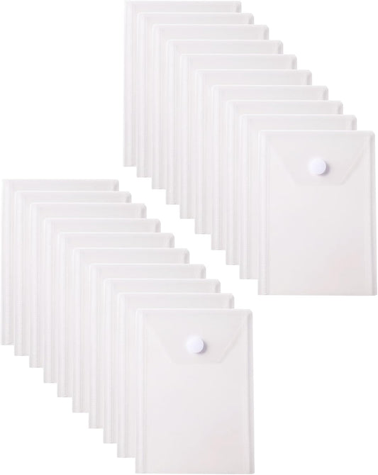 6''x4'' Vertical Plastic Envelopes Hook Loop Closure Coupon Receipt Storage Holder 20 Pack