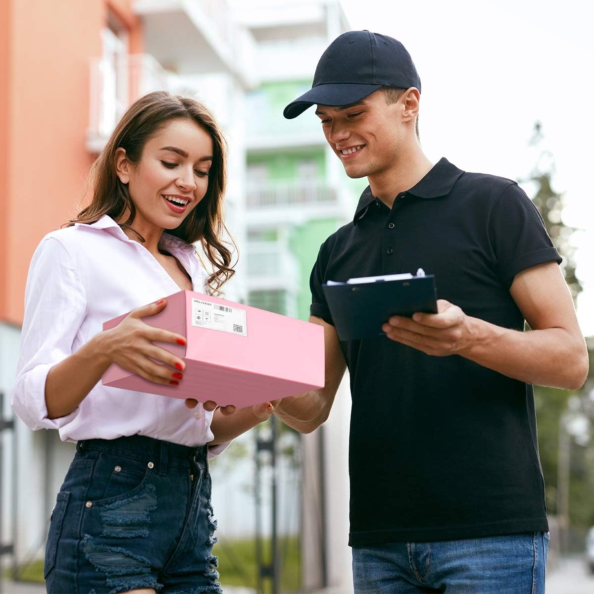 UCGOU Poly Mailers 24x24 Inch Light Pink 100 Pack Extra Large Shipping Bags Strong Thick Mailing Envelopes Self Seal Adhesive Waterproof and Tear Proof Boutique Postal for Clothing Quilt and More