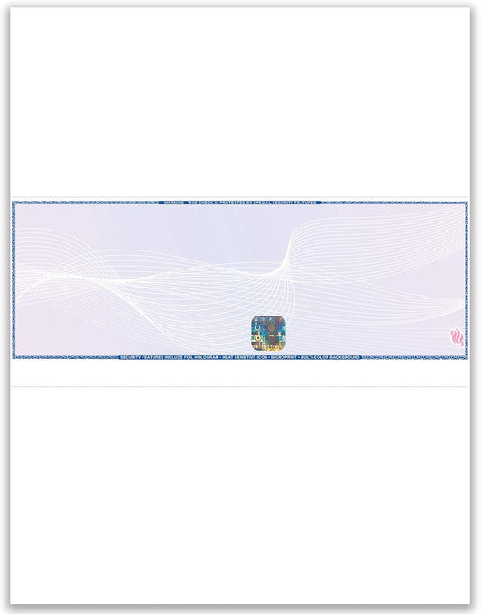 EZ Checks Premium Blank Hologram High Security Laser Check Stock | 500 Sheets | (Blue/Maroon, Check in Middle)