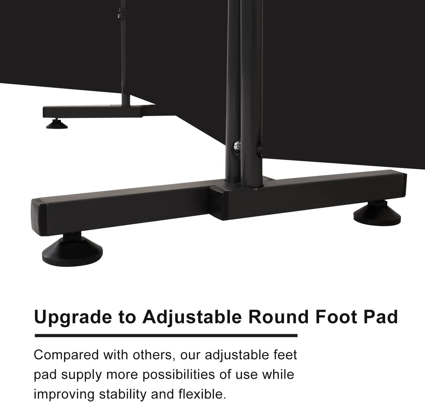 Room Divider 6FT Folding Privacy Screens, Partition Room Dividers w/Freestanding Design, Portable Wall Divider for Room Separtation, Fabric Screen Panel for Home Office Dorm (Black, 4 Panel-Round Pad)