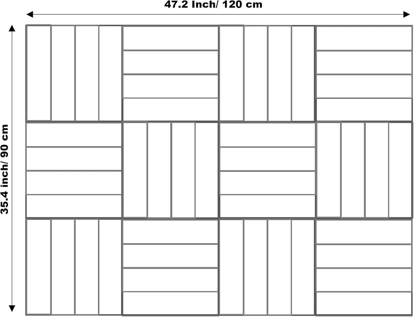 Large Cork Board Alternative - 12-Pack Felt Wall Tiles with Safe Removable Adhesive Tabs, Cork Wall Tiles Bulletin Board Home Office Essentials - Gray Black