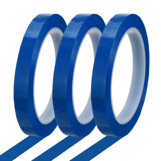 MECCANIXITY Whiteboard Tape 1/2" x 72 Yard Pinstripe Graphic Chart Line Grid Marking Tapes for Classroom Office Dry Erase Board Art, Blue, Pack of 3