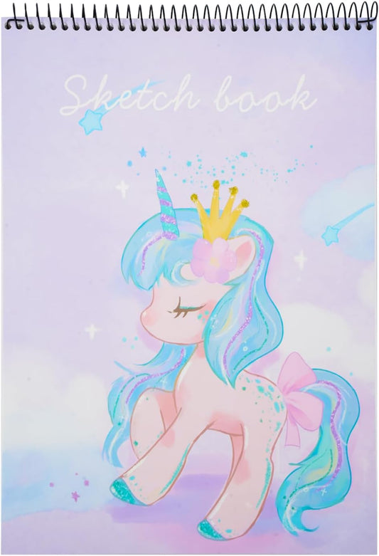 MEMX Sketch Book for Kids, 8”X11.5” 100 Pages(110gsm), Spiral Bound Artist Sketch Pad, Durable Acid Free Sketchbook for Painting, Sketching or Doodling, Best Gifts for Drawing Boys and Girls, White