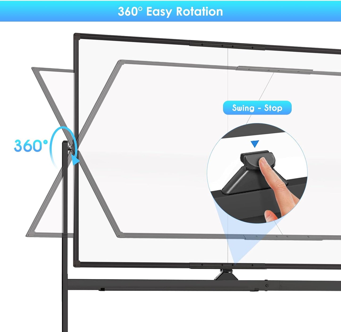 maxtek Rolling Whiteboard, 48x36 Large Magnetic White Board with Stands, Big Double-Sided White Board Dry Erase on Wheels for Homeschool, Home Office, Office, School (Black, 48 x 36)