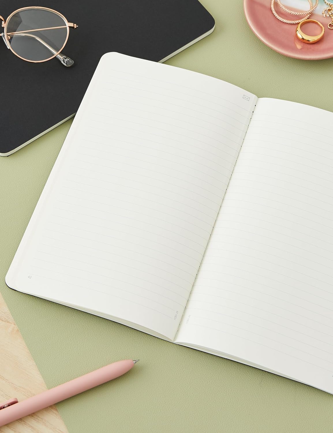 Moleskine Smart Cahier Journal, Large, Ruled, Black, Soft Cover (5 x 8.25)