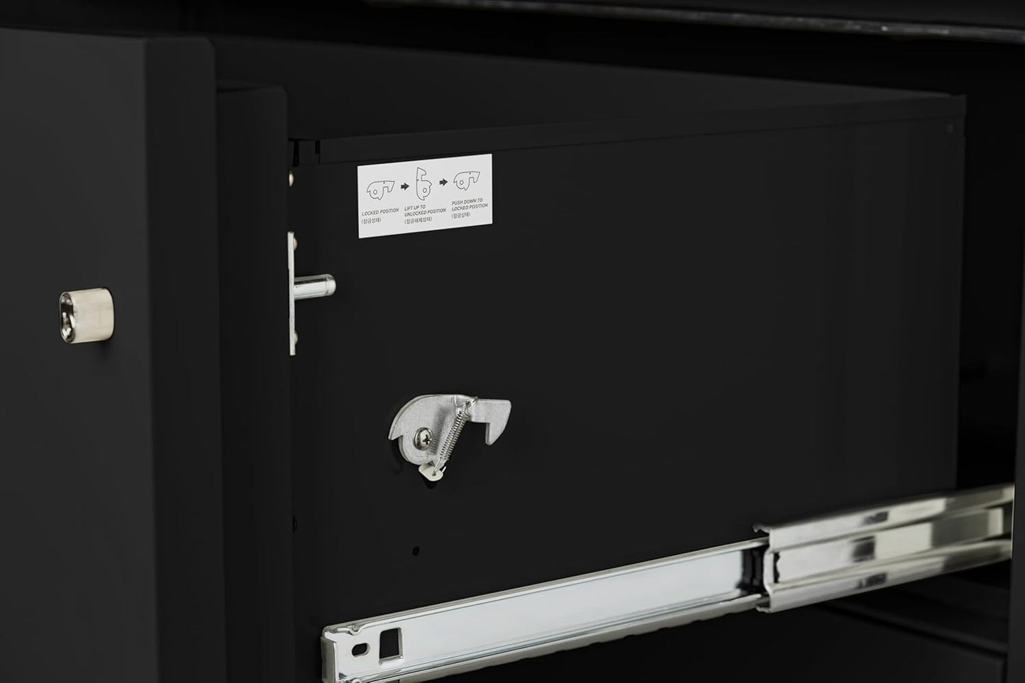 25 inch 2-Drawer Vertical Fireproof File Cabinet – Letter Size Filing – Key Lock – Water Resistant Seal – Fire and Impact Rated – Black Finish – Model LTR2W25B