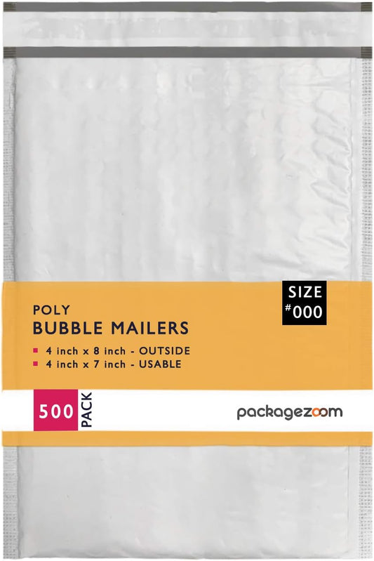 4x8 inches Poly Bubble Mailer Self Seal Bubble Shipping Envelopes 2.5 Mil 500 Pack