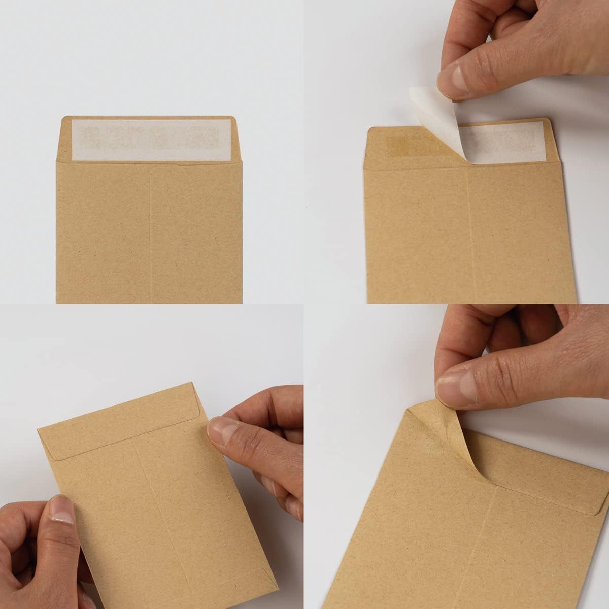 100 Pack Seed Envelopes Self-Adhesive Small Coin Envelopes Seed Storage Packets for Garden, Office or Wedding Gift (Kraft Brown, 3 1/4 ×4 1/2 inches)