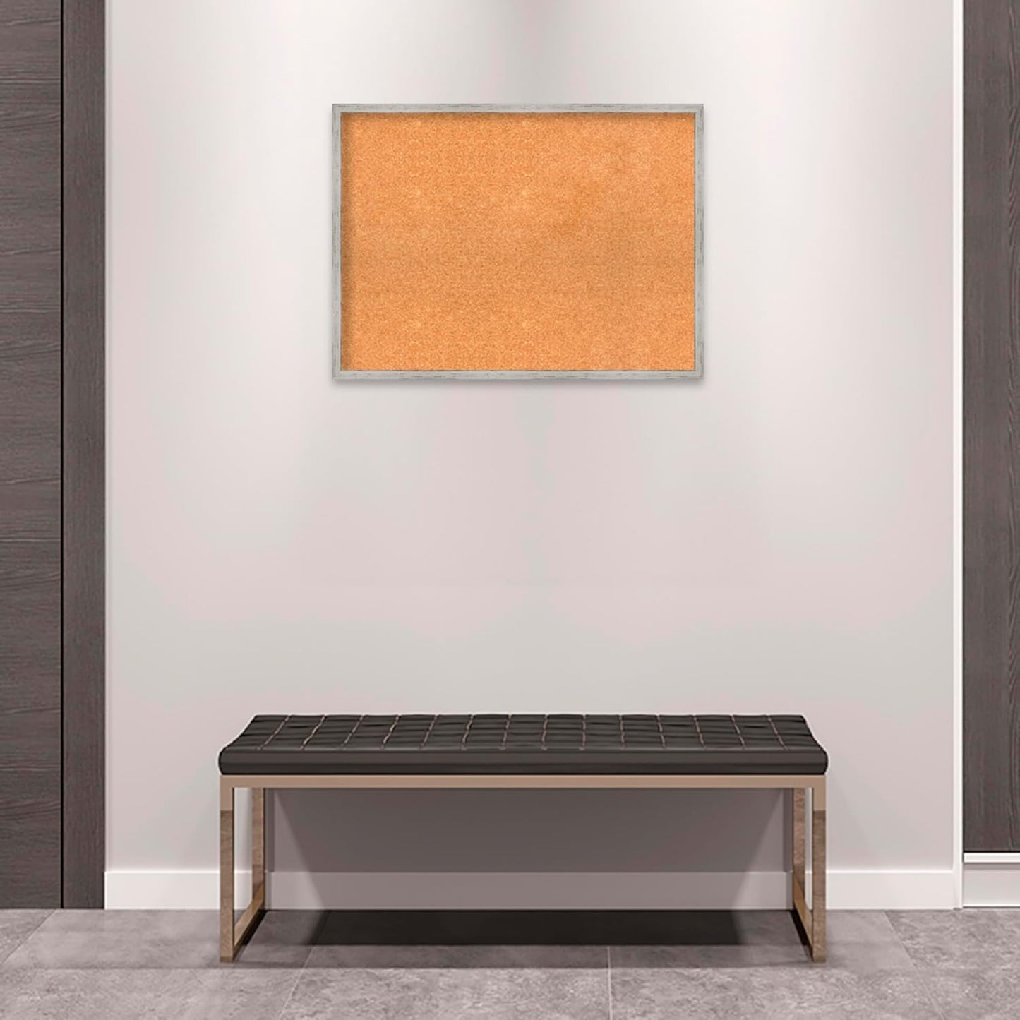 Amanti Art Natural Cork Board for Wall, 23x31 Vision Board with White Frame, Large Corkboard Office Decor for Home Organization, Cottage Corkboard Pinboard to Display Items for Home Organization in