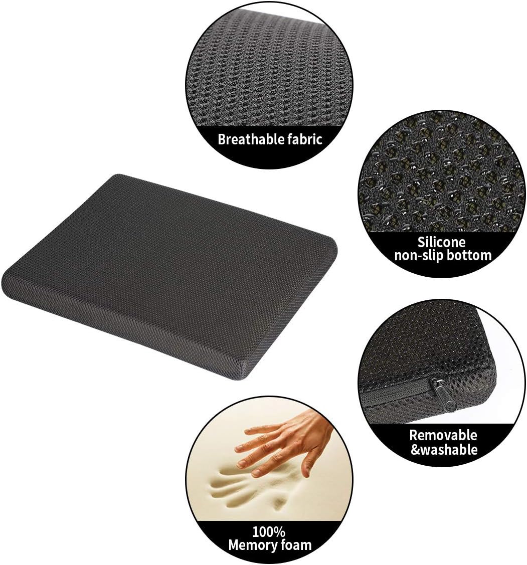 Adjustable Height Foot Rest Under Desk at Work - 6 Height Sturdy Office Footrest - Added Comfort Memory Foam - Non Slip Bottom - Straighten Back & Hip & Leg and Improve Posture