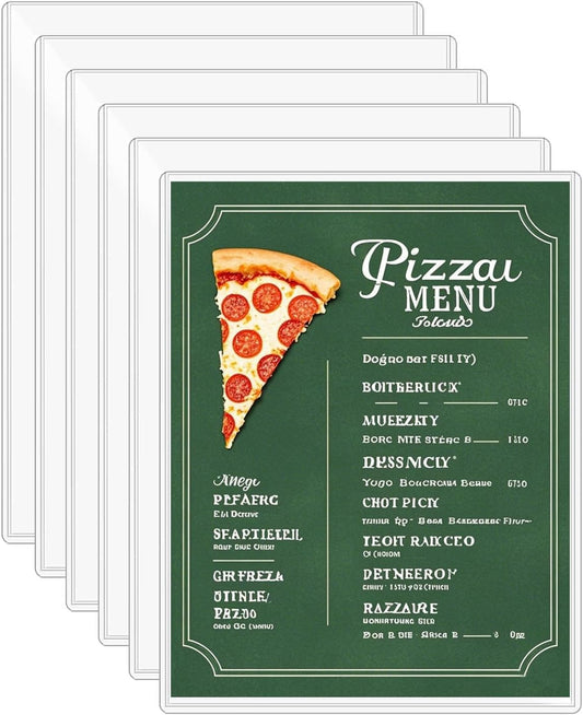 6-Pack 8.5" x 11" Rigid Print Protectors, Transparent Hard Plastic Page Sheet Protectors, Clear Plastic Sleeves for Paper Photo Poster, Protective Covers for Document Certificates