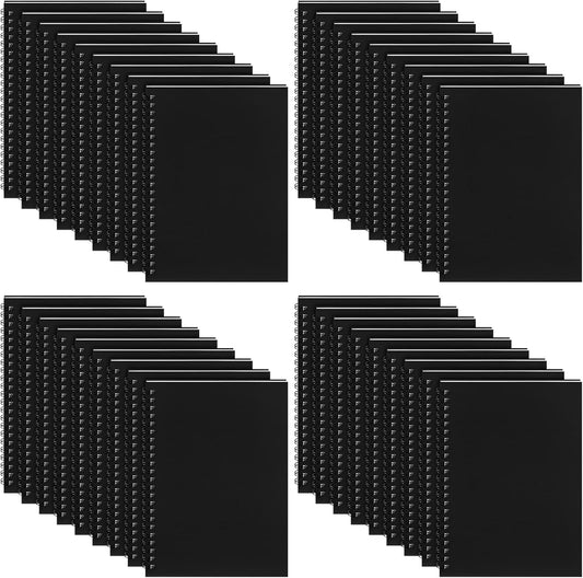 Yahenda Spiral Notebook Bulk A5 Journal Lined 8.3'' x 5.5'' Writing Composition Paper Small Notepad Subject Notebook for Students Office Business Back to School Supplies(Black,36 Pcs)