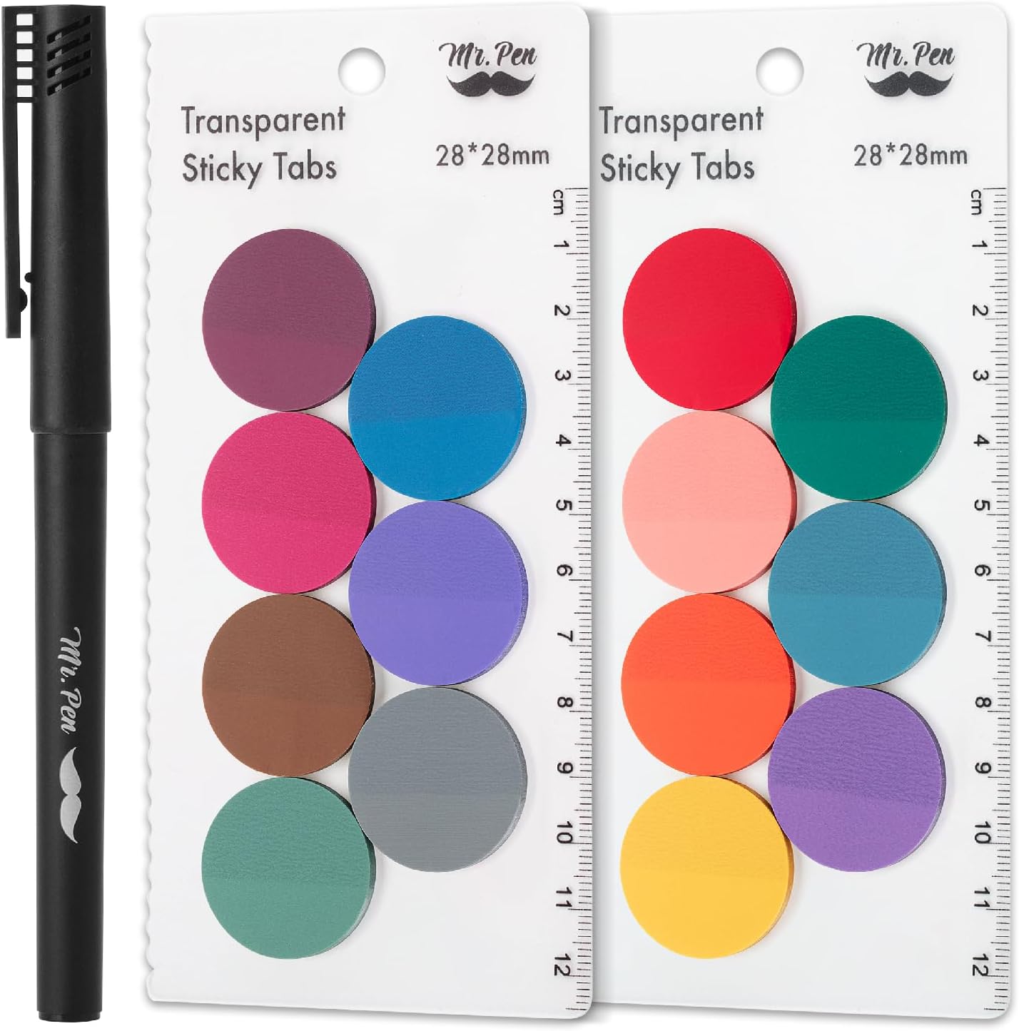 Mr. Pen- Transparent Sticky Note Set, 560Sheets, Colorful, Round Transparent Sticky Notes Set