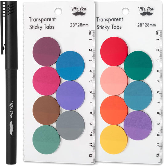 Mr. Pen- Transparent Sticky Note Set, 560Sheets, Colorful, Round Transparent Sticky Notes Set