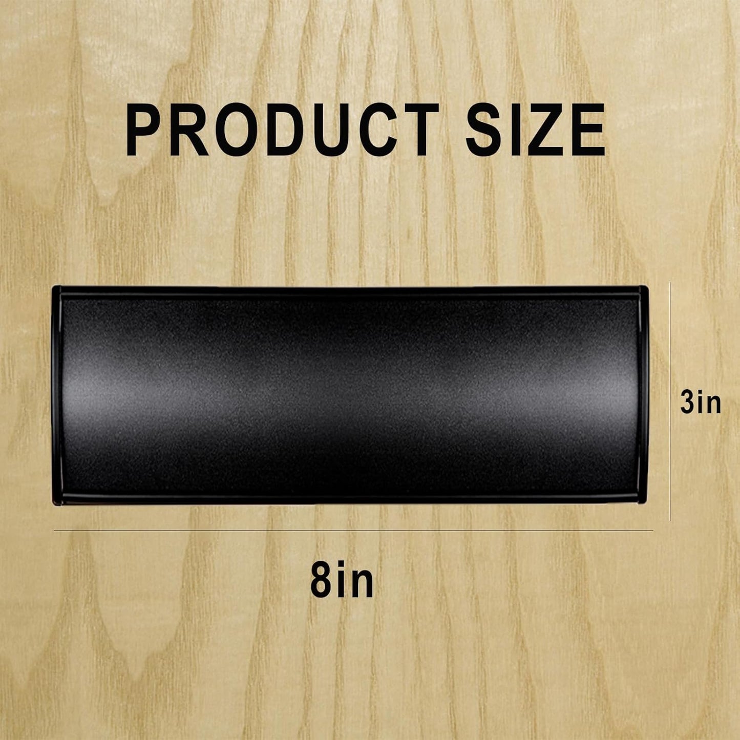 5Pcs Office Name Plates Holder for Doors, 3” X 8” Curved Wall Mount Door Sign Holder, Black Aluminum Sign Holder for Office Wall with Plastic Film and Adhesive Tape