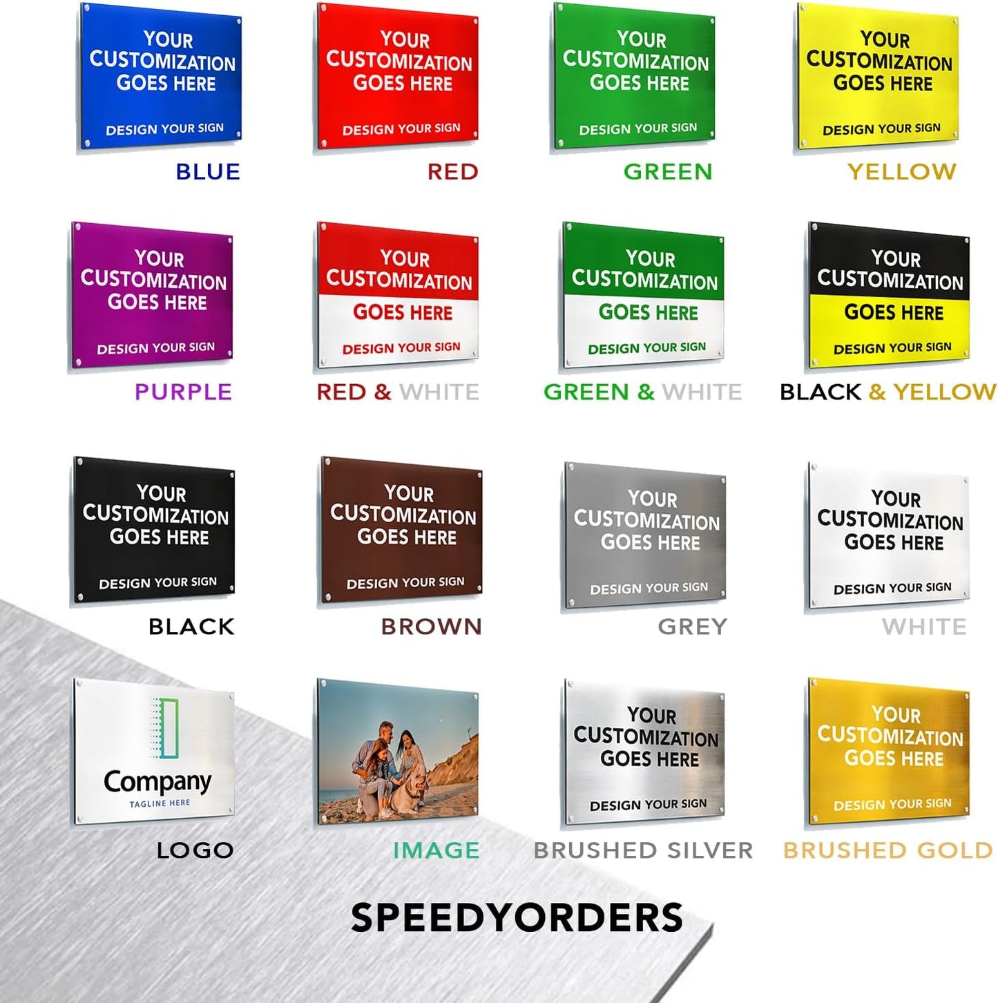 SPEEDYORDERS Custom Outdoor Metal Signs, Personalized Aluminum Signs, Customized Safety Signs, Metal Business Signs, Waterproof Outdoor Business Signs, White Aluminum (Red & White, 12x8 In)