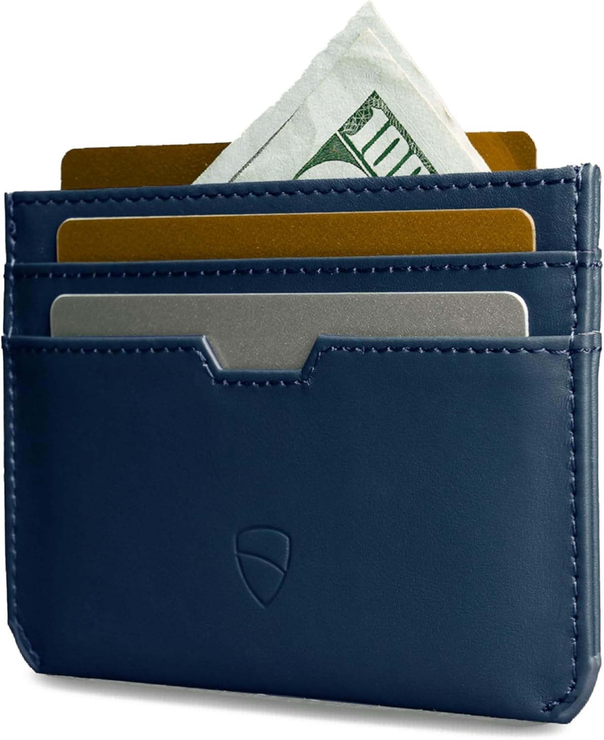 Vaultskin MOORGATE Slim Card Holder - Minimalist Leather Wallet, RFID Blocking Sleeve, Fits Front Pocket, for Men and Women