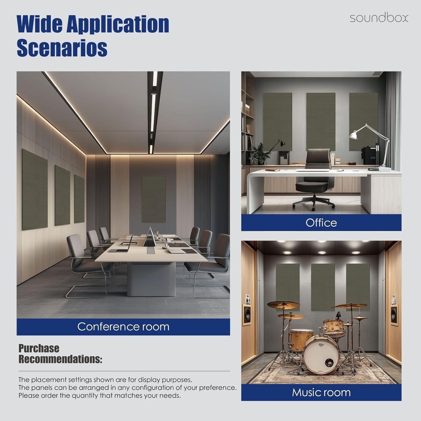 Soundbox Art Acoustic Panels 23.6"x47.2" Sound Absorbing Wall Panels, Decorative Panels for Noise Reduction, Storm Hush, Studio, Home Theater, Office