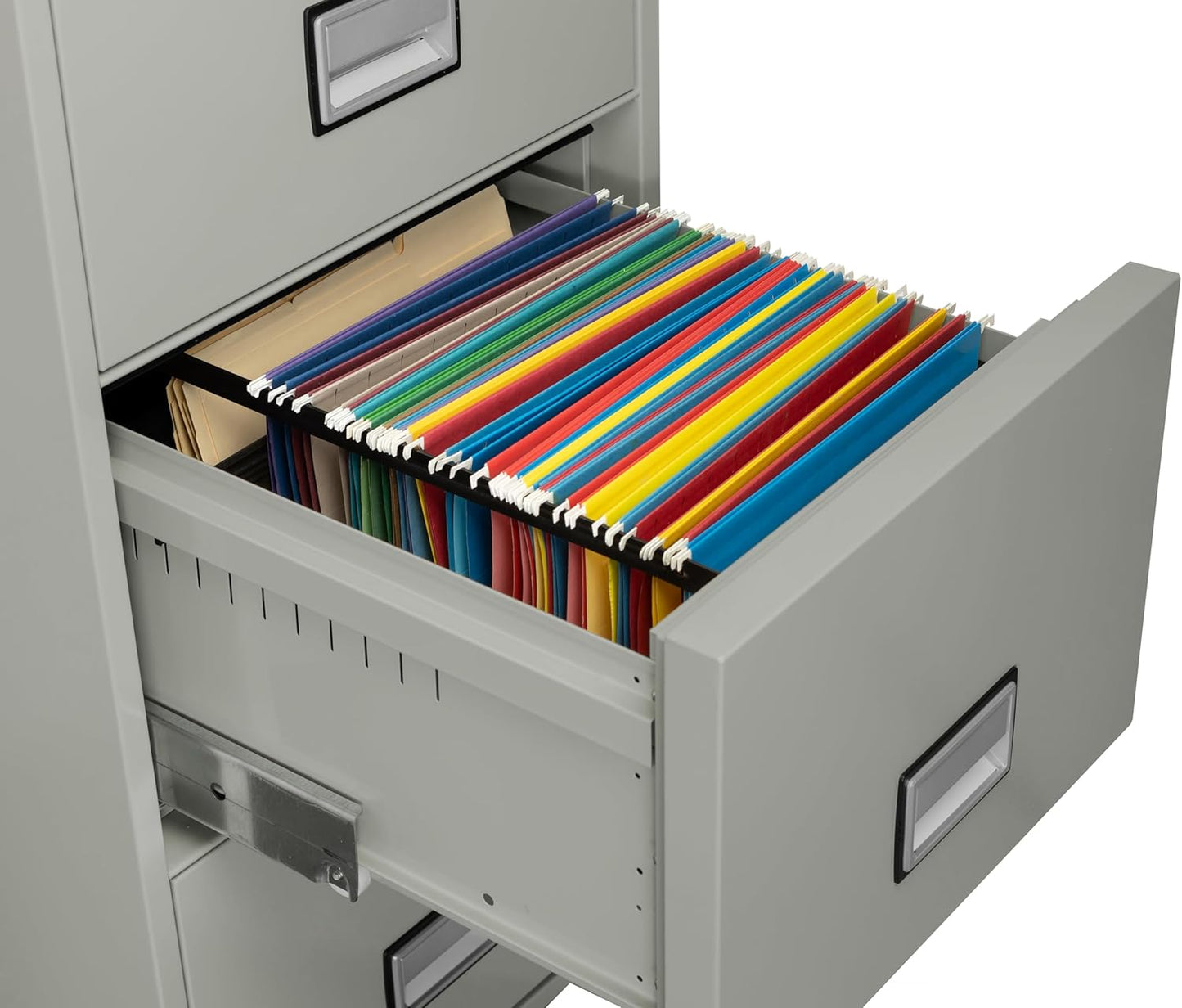 31 inch 4-Drawer Vertical Fireproof File Cabinet – Legal and Letter Size Filing – Key Lock – Water Resistant Seal – Fire and Impact Rated – Light Gray Finish – Model LGL4W31LG