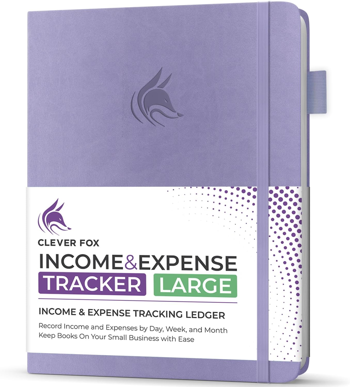 Clever Fox Income & Expense Tracker Large – Accounting & Bookkeeping Ledger Book for Small Business – 2-Year Record Notebook, A4 (Lavender)