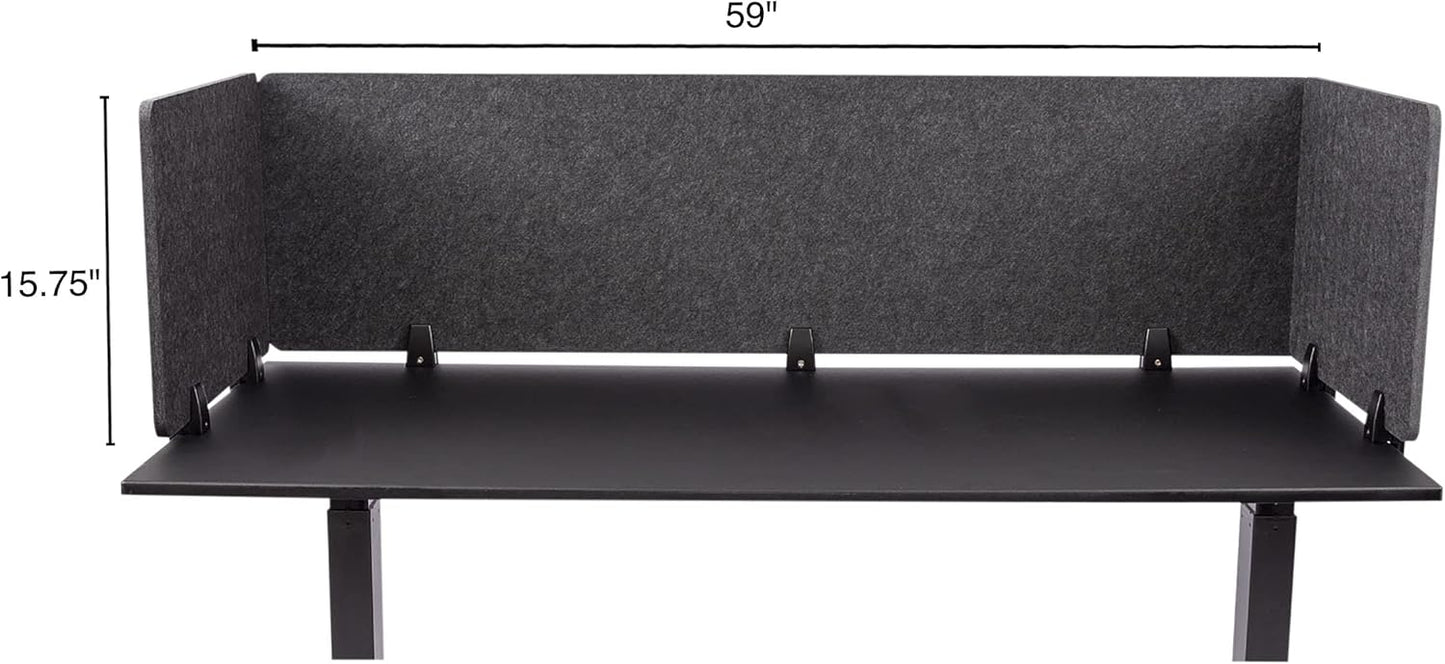 ReFocus™ Raw Clamp-On Acoustic Desk Divider – Reduce Noise and Visual Distractions with This Lightweight Desk Mounted Privacy Panel (Anthracite Gray, 59" x 16", 23.6" x 16", & 23.6" x 16")