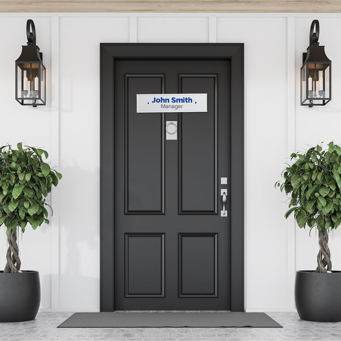 Thyle 10 Pcs Wall Nameplate Holder with Clear Insert Aluminum Door Name Plate Holder Wall Mount Door Sign for Display Offices Businesses Department Meeting Room Cubicle(Silver,2 x 8 Inch)