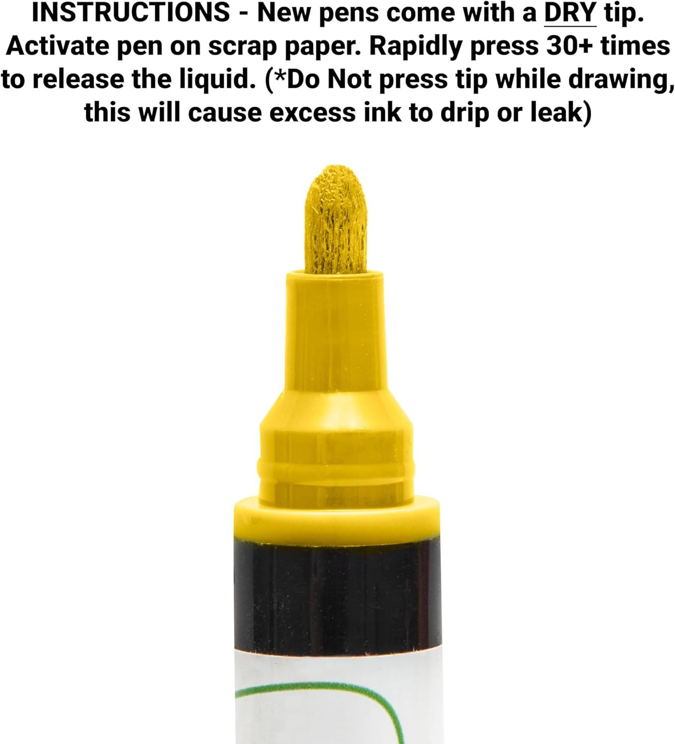 Glass Pen Window Marker: Liquid Chalk Pens for Glass, Whiteboard Markers with Washable Paint - Graduation, Car Windows, Mirror Pen, Storefront, Wedding, Parade, Party & Holiday (Yellow, Fine Tip)