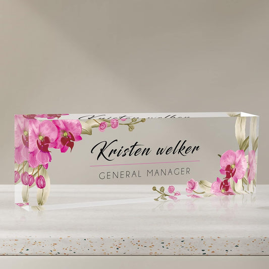 Desk Name Plate Personalized | Custom Name Plates for Desks | Office Gifts for Coworkers, Boss, Employee, Teacher, Social Worker | Office Desk Decor - (8" x 2.5")