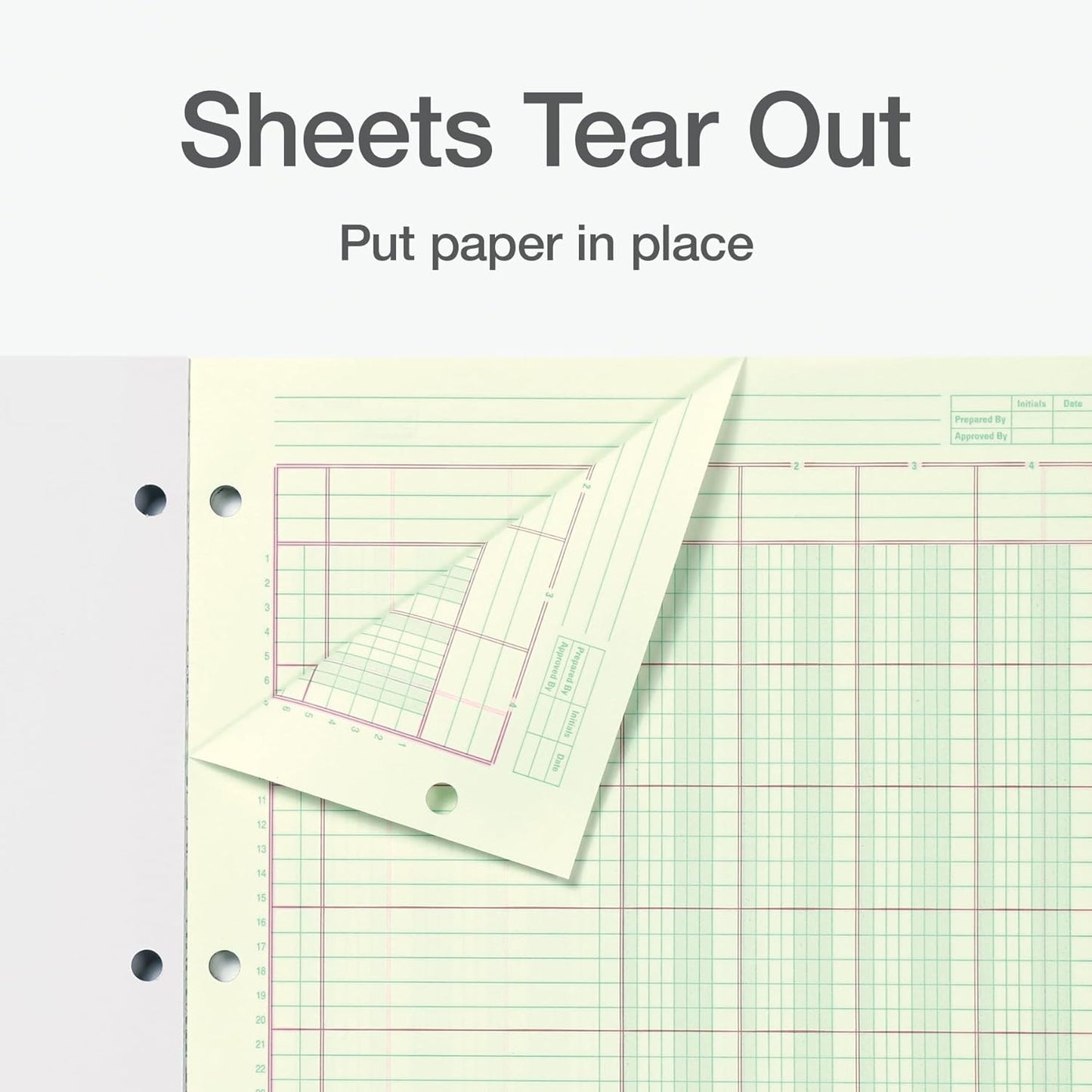 Adams Columnar Analysis Pad, 4 Column Ledger, 8.5" x 11", 100 Pages (50 Sheets), Green, 3 Hole Punch, for Accounting, Bookkeeping & Data (ACP85114)