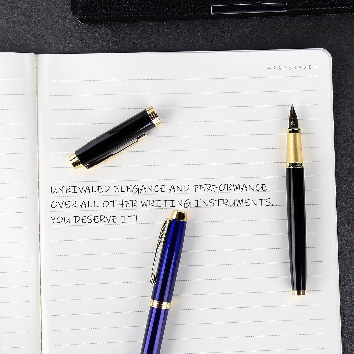 Fountain Pen, luxury pens,Fine point smooth writing pens for journaling fancy pens with Gift Case 10 black ink cartridges an ink converte nice pens metal pen writer gifts（Red）